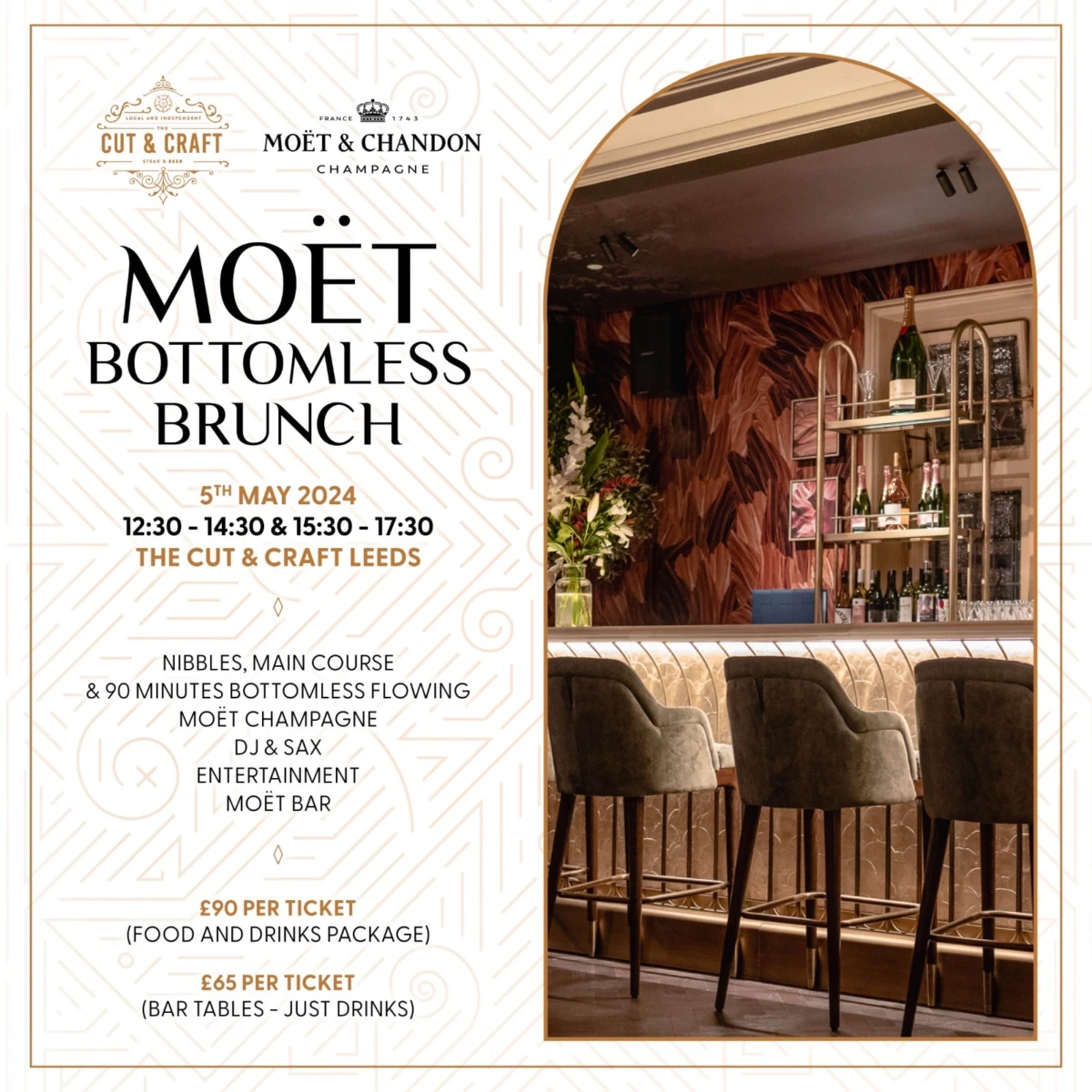 Moet bottomless brunch leeds