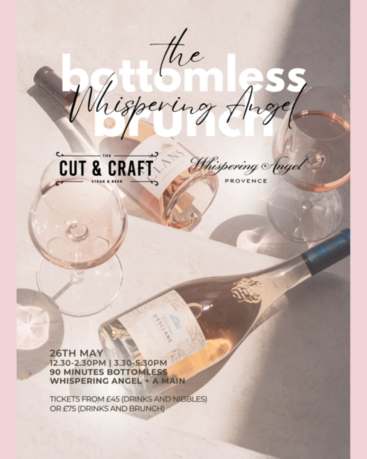 Whispering angel bottomless brunch